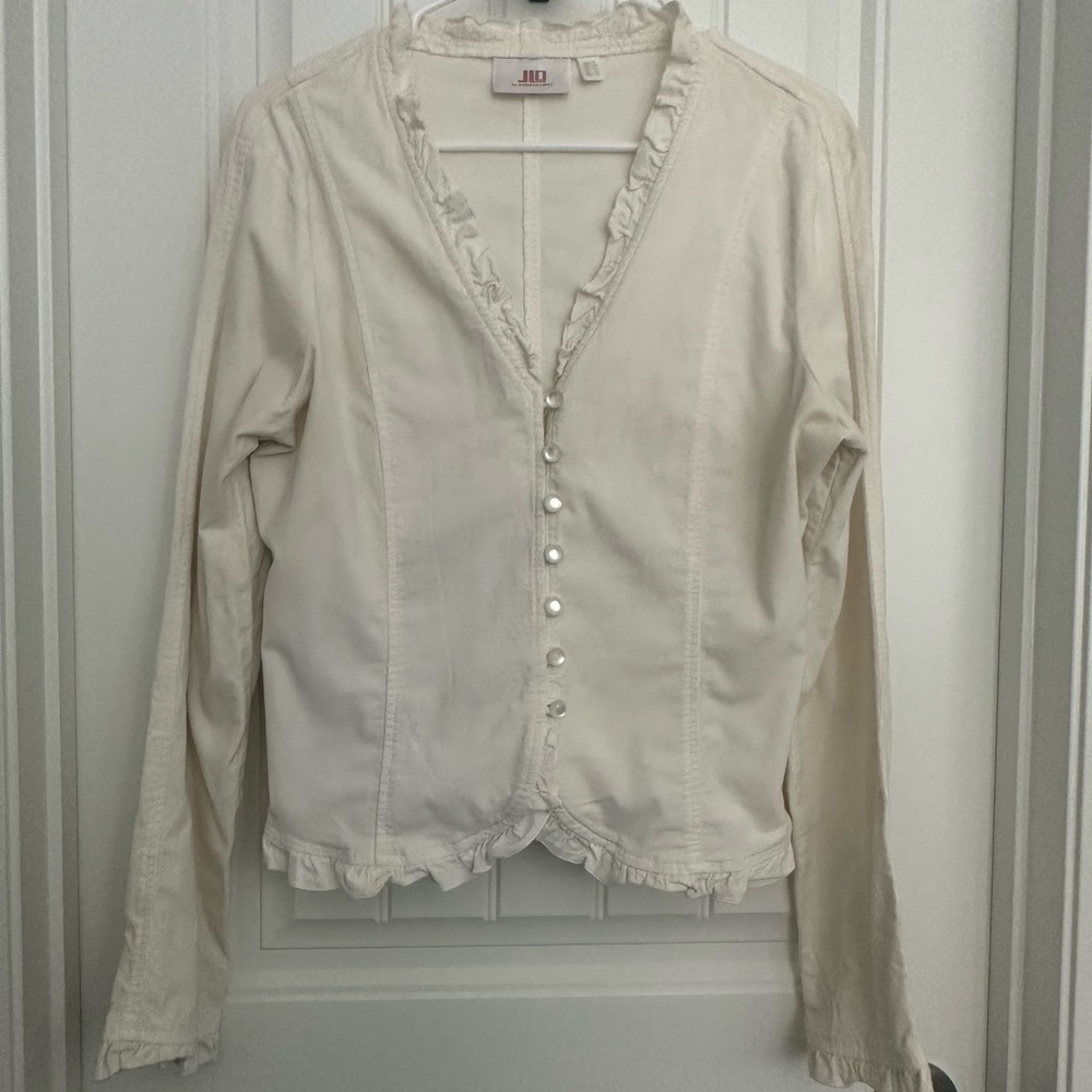 Long sleeve, button down, corduroy top in size XL